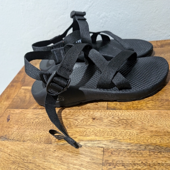 CHACO Classic Z / Cloud Z1 Sport Water Hiking Sandals - Solid Black - women's 7 - Picture 3 of 8